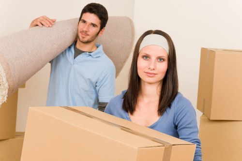 Office furniture and IT equipment being prepared for a Greenwich move